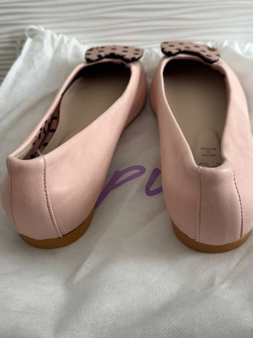 Korean Spur Sweet Little Kitty Flats Pink